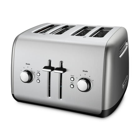 KitchenAid - 4-Slice Toaster with Illuminated Buttons in Contour Silver