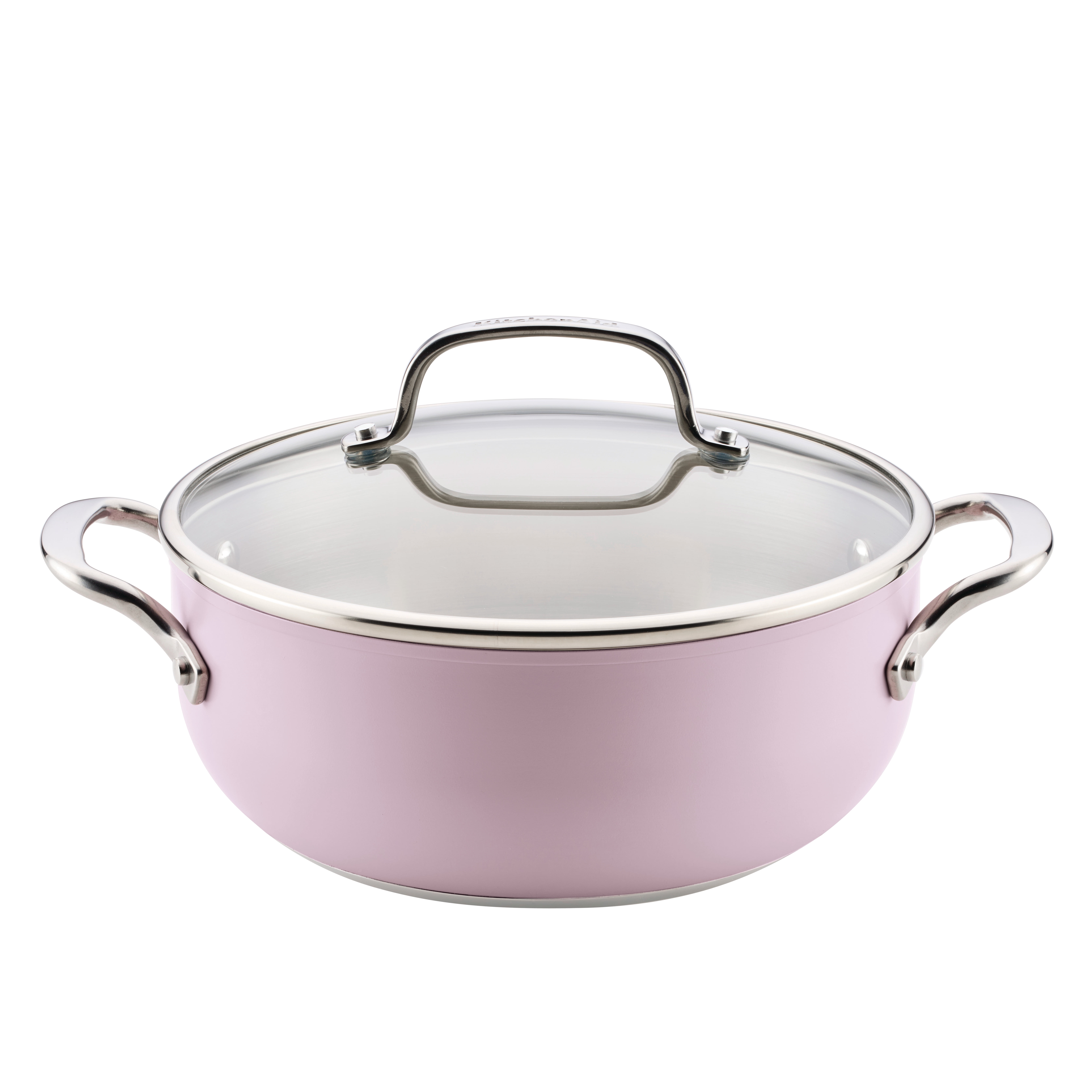 KitchenAid 4qt Color-Finished Stainless Steel 3-Ply Base Casserole with Lid Dishwasher and Metal Utensil Safe, Induction Suitable and Oven Safe to 500°F, Wildflower
