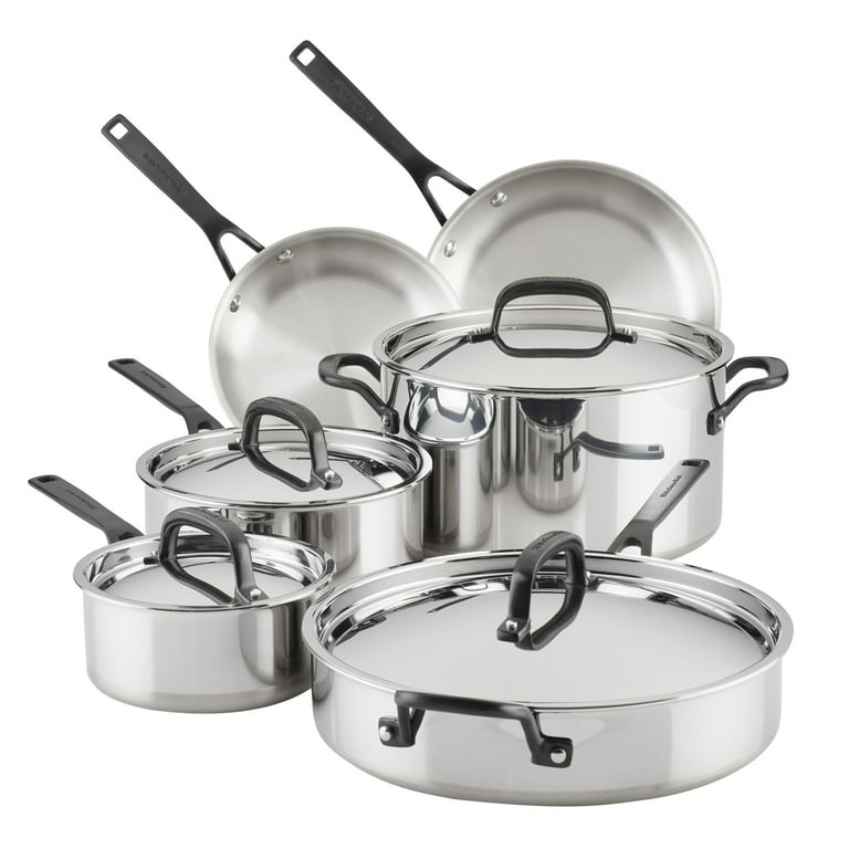 Custom-Clad 5-Ply Stainless Steel Cookware Set (10-Piece), Cuisinart