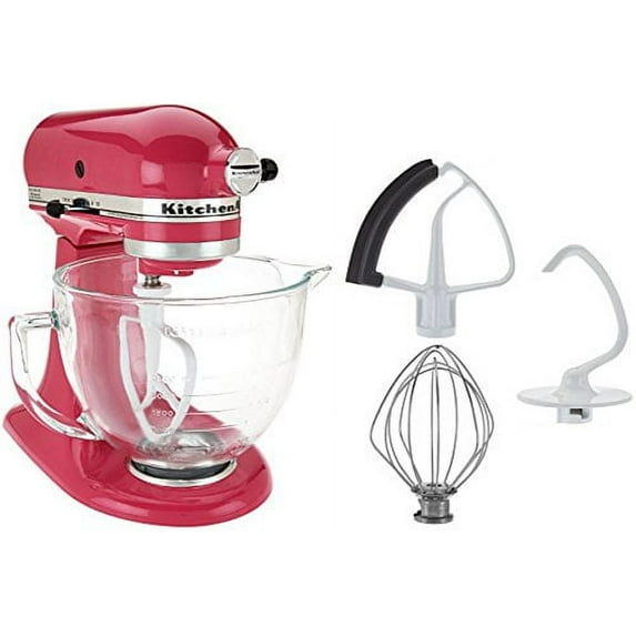 KitchenAid 5-Qt. Tilt-Head Stand Mixer with Glass Bowl and Flex Edge Beater - Cranberry