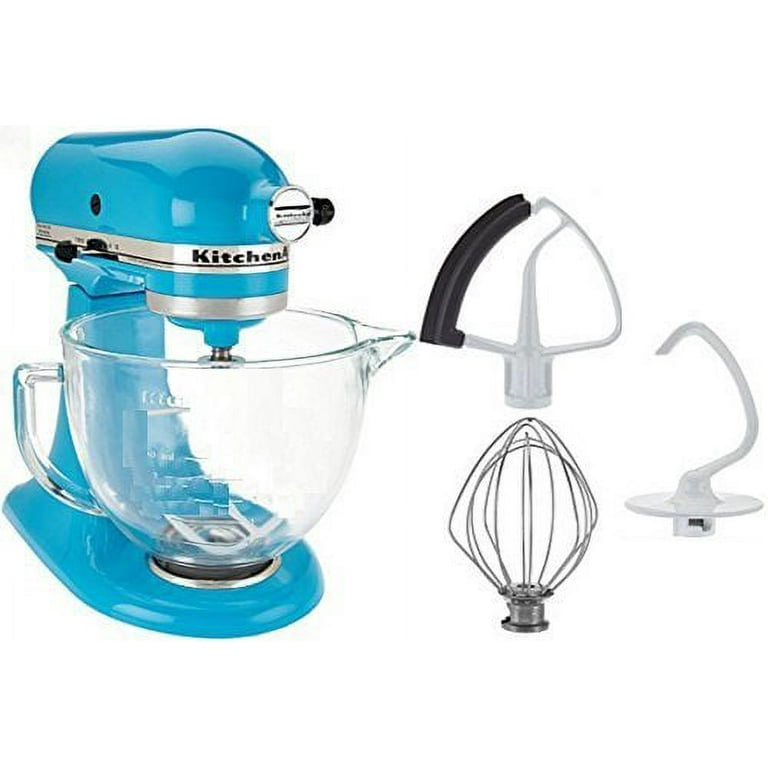 KitchenAid Artisan 5KSM175PSECL 5 Qt. Stand Mixer (Crystal Blue) with TWO  Bowls & Flex Edge Beater 220 VOLTS NOT FOR USA