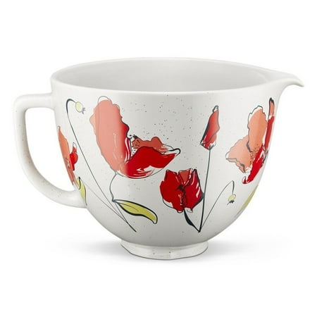 KitchenAid - 5-Qt. Ceramic Bowl for Tilt-Head Stand Mixers - Poppy