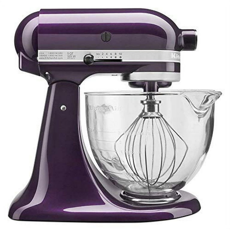 KitchenAid 5-Quart Stand Mixer Glass Bowl Plumberry 