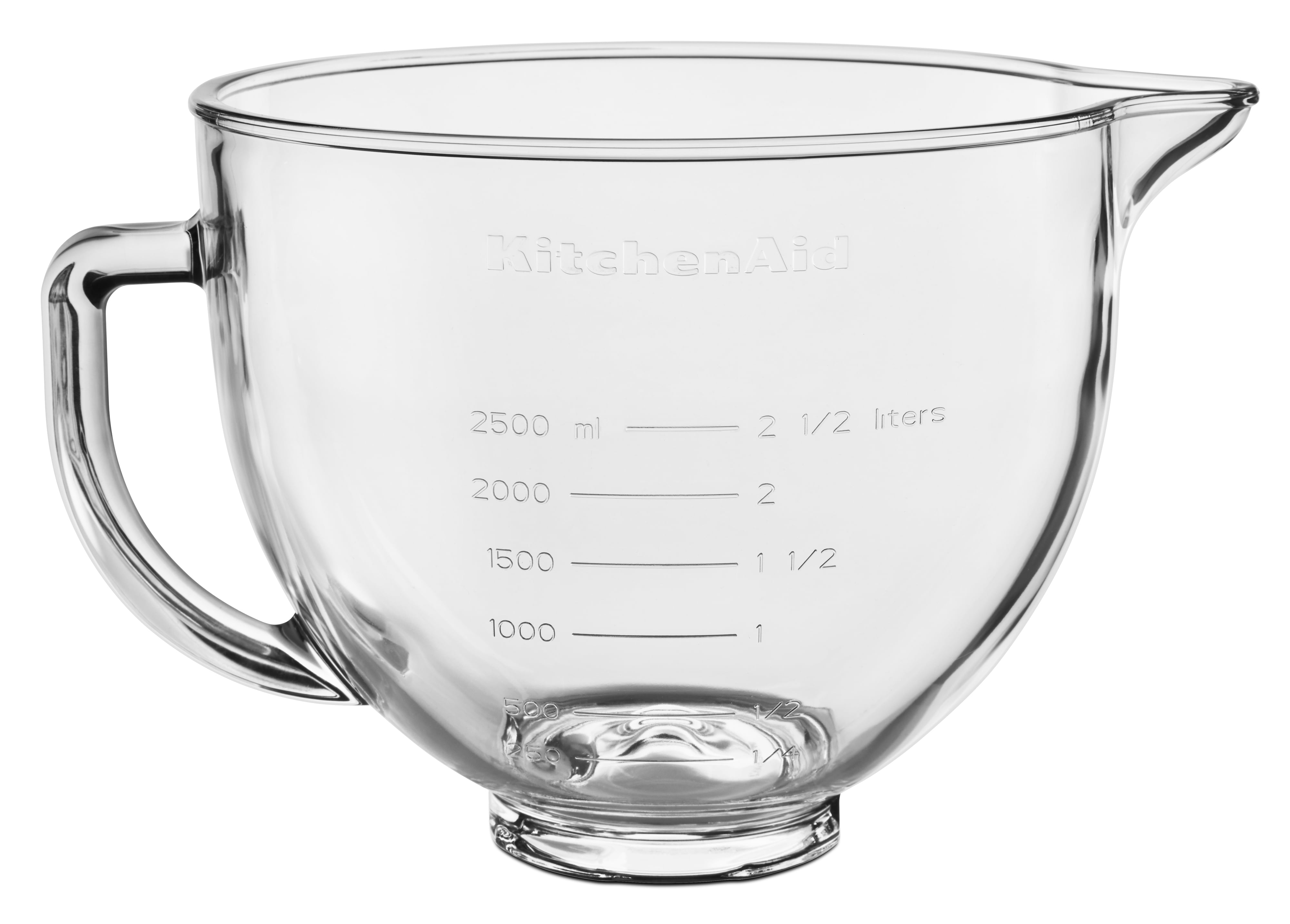 KitchenAid 5-Quart Tilt-Head Glass Bowl with Measurement Markings, Clear, KSM5NLGB
