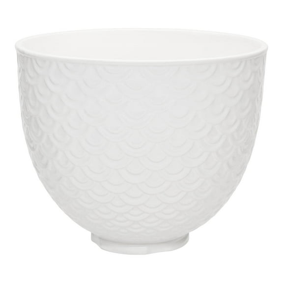 KitchenAid 5-Quart Mermaid Lace Ceramic Bowl, White, KSM2CB5TWM