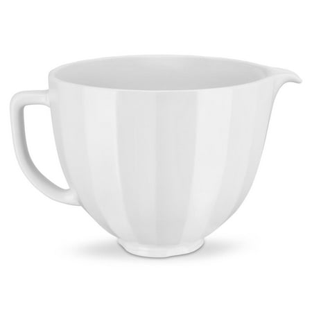 KitchenAid - 5-Qt. Ceramic Bowl for Tilt-Head Stand Mixers - White Shell