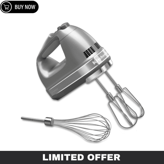 KitchenAid 6 Speed Hand Mixer With Flex Edge Beaters - Contour Silver