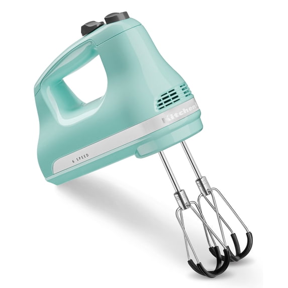 KitchenAid 6 -Speed Hand Mixer with Flex Edge Beaters Corded Electric Hand Mixer, Ice Blue