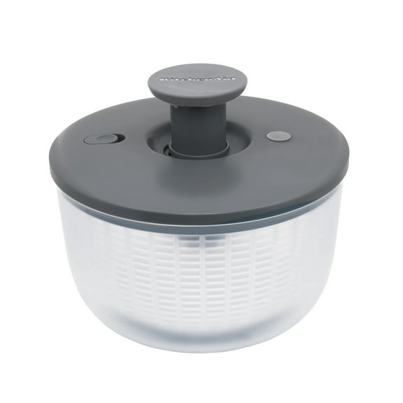 KitchenAid 7.38 qt Pump Salad Spinner and Fruit Washer with Serving Bowl, Charcoal