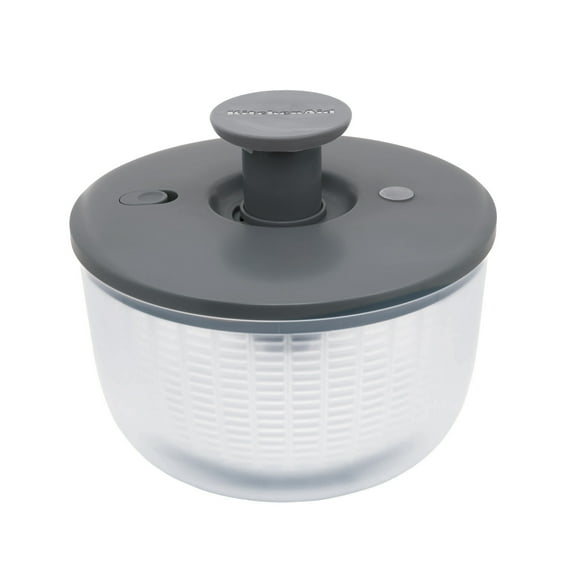 KitchenAid 7.38 qt Pump Salad Spinner and Fruit Washer with Serving Bowl, Charcoal