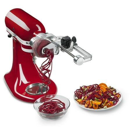 7 Blade Spiralizer Plus Attachment with Peel, Core and Slice Capabilities for KitchenAid Stand Mixers - Stainless