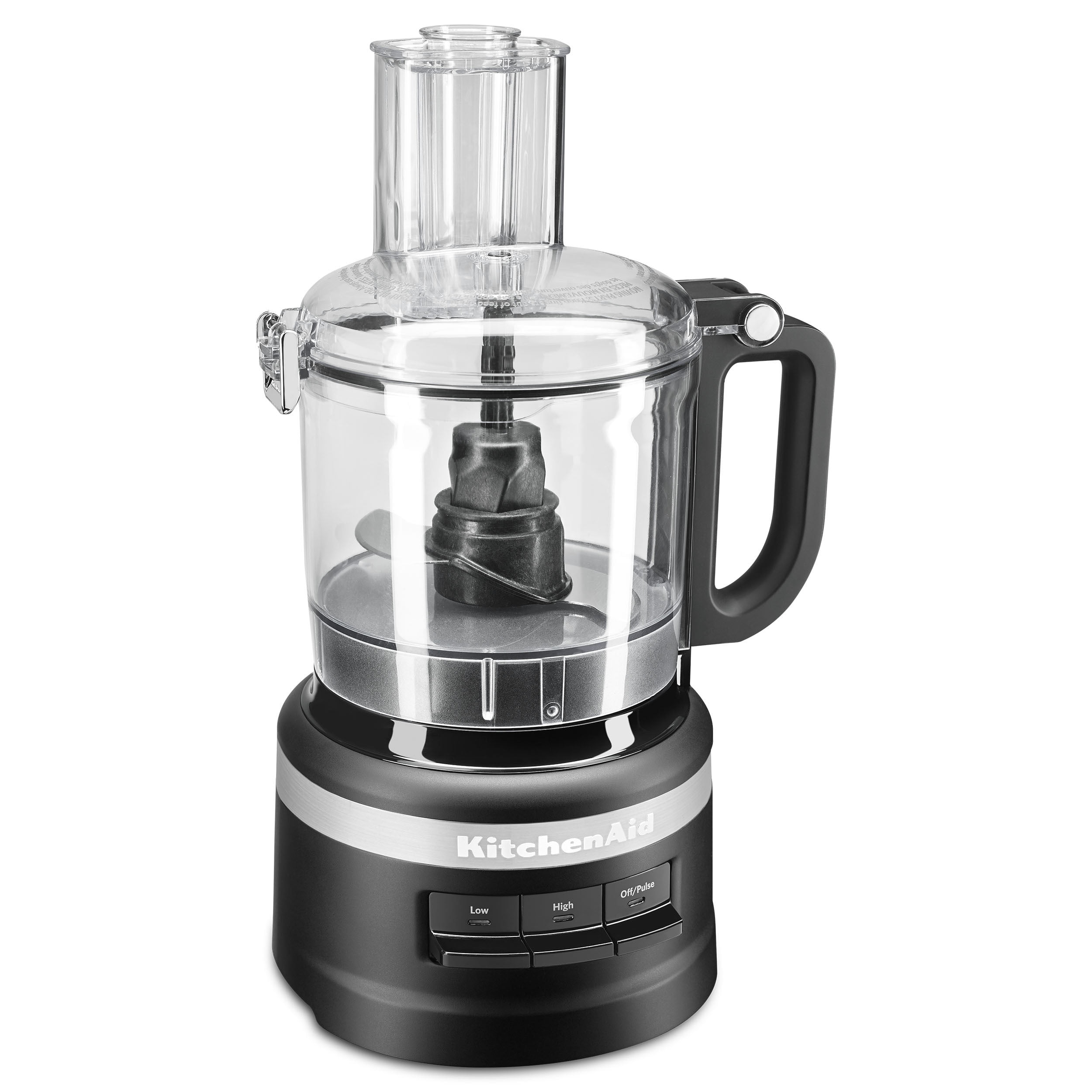 Matte Black 7-Cup Plastic Food Processor with Variable Speed