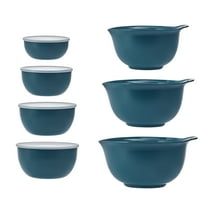 KitchenAid 7-Piece Plastic Nesting Mixing Bowl Set and Prep Bowls with Lids, Agave