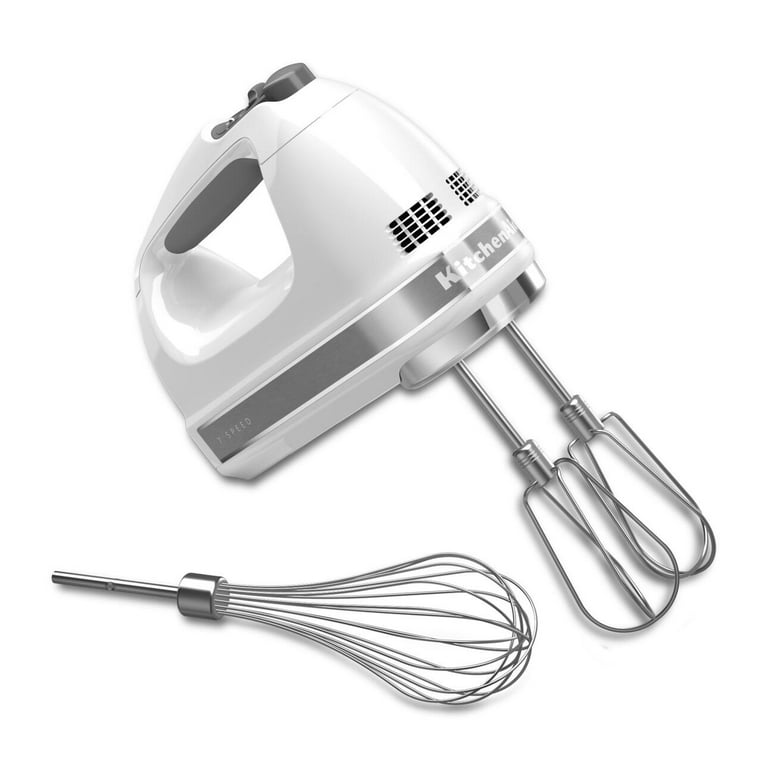 KitchenAid Electric 7-Speed Handheld Mixer with Attachments, White