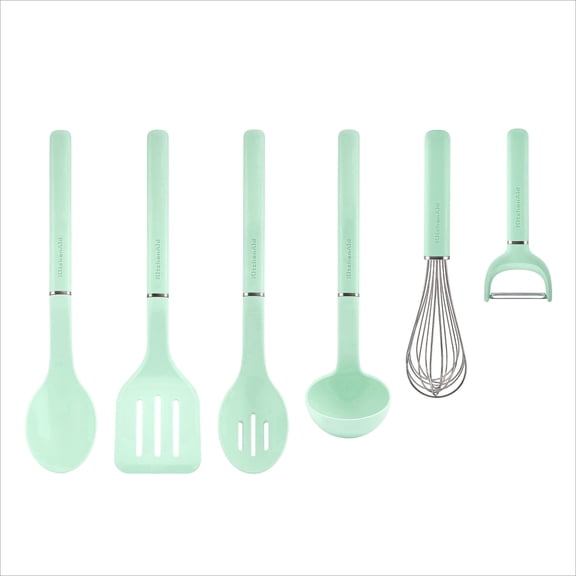 KitchenAid Spearmint Plastic Cooking Utensil Sets, 8 pcs