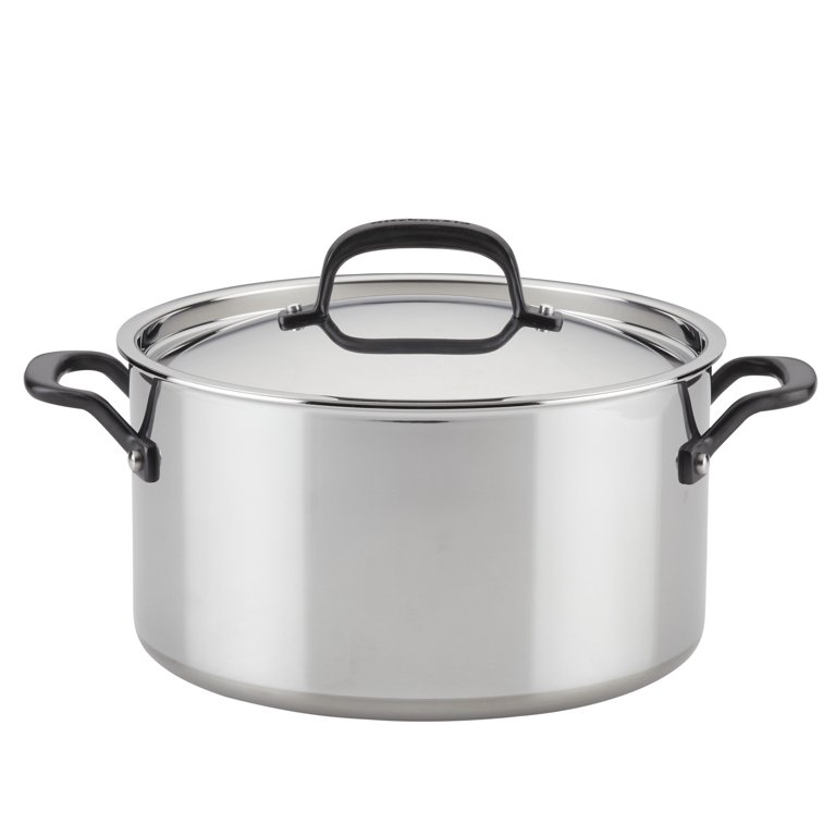 KitchenAid 8-Qt. Triple-Ply Stainless Steel Stock Pot with Lid +