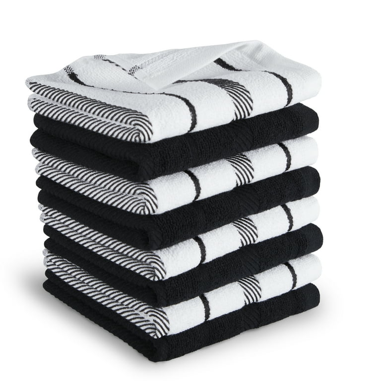 KitchenAid Albany Dishcloth 8 Pack Set, Absorbent Cotton, Striped