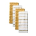 thumbnail image 1 of KitchenAid Albany Kitchen Towel 4-Pack Set, Orange Sorbet Yellow/White, 16"x26", 1 of 4