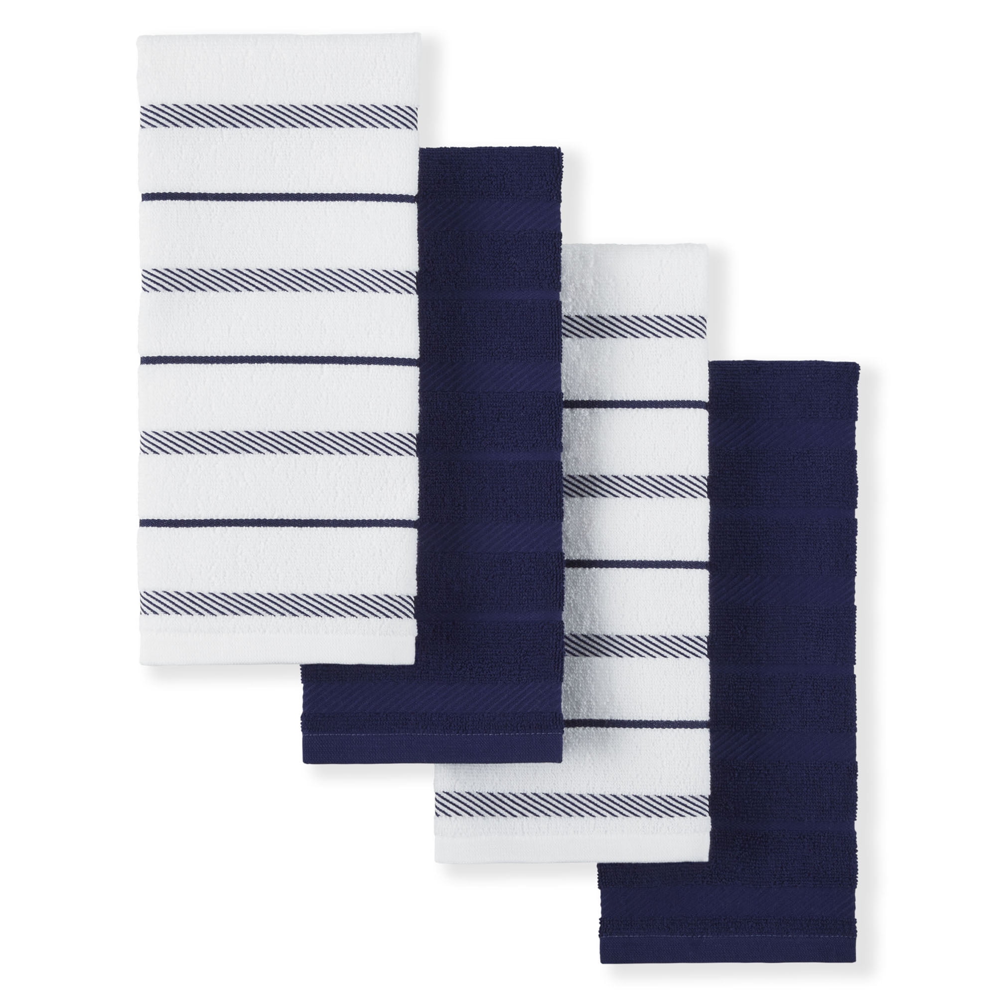Terry Stripe Dish Towels - Dutch Blue