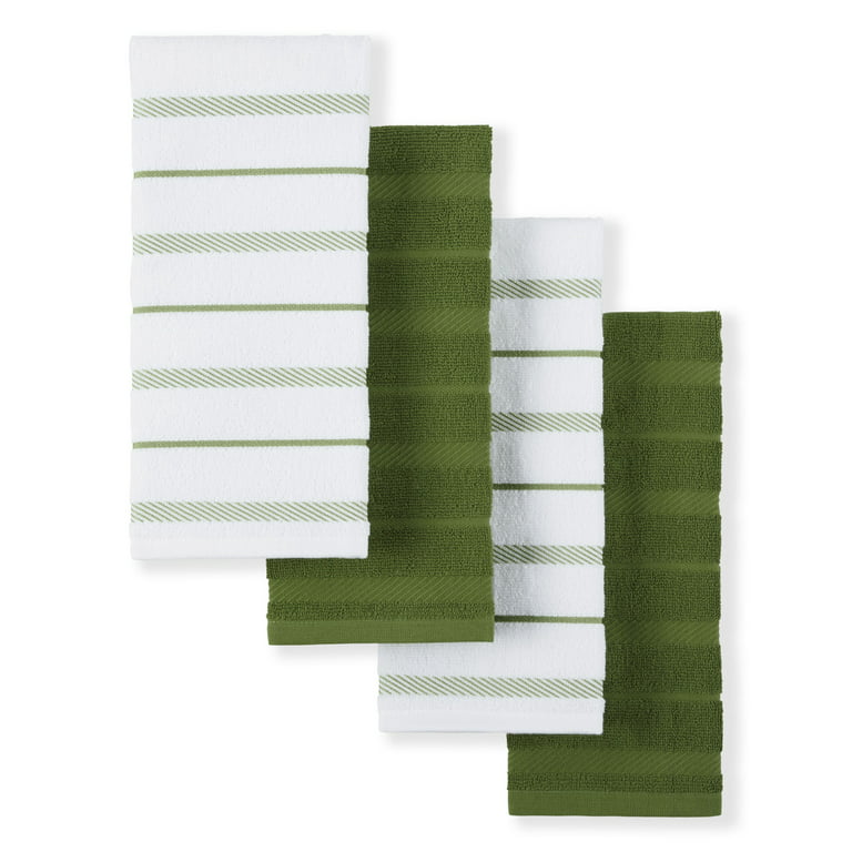 KitchenAid Albany Kitchen Towel Set, Matcha Green/White, 16x26