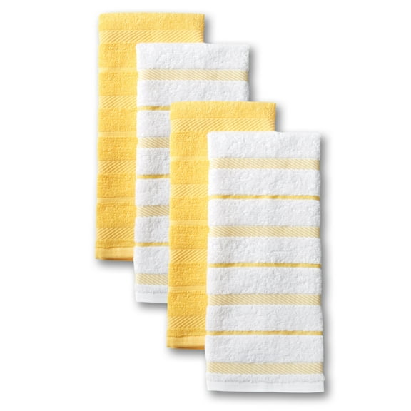 KitchenAid Albany Kitchen Towels, Buttercup, Set of 4, Available in Multiple Colors
