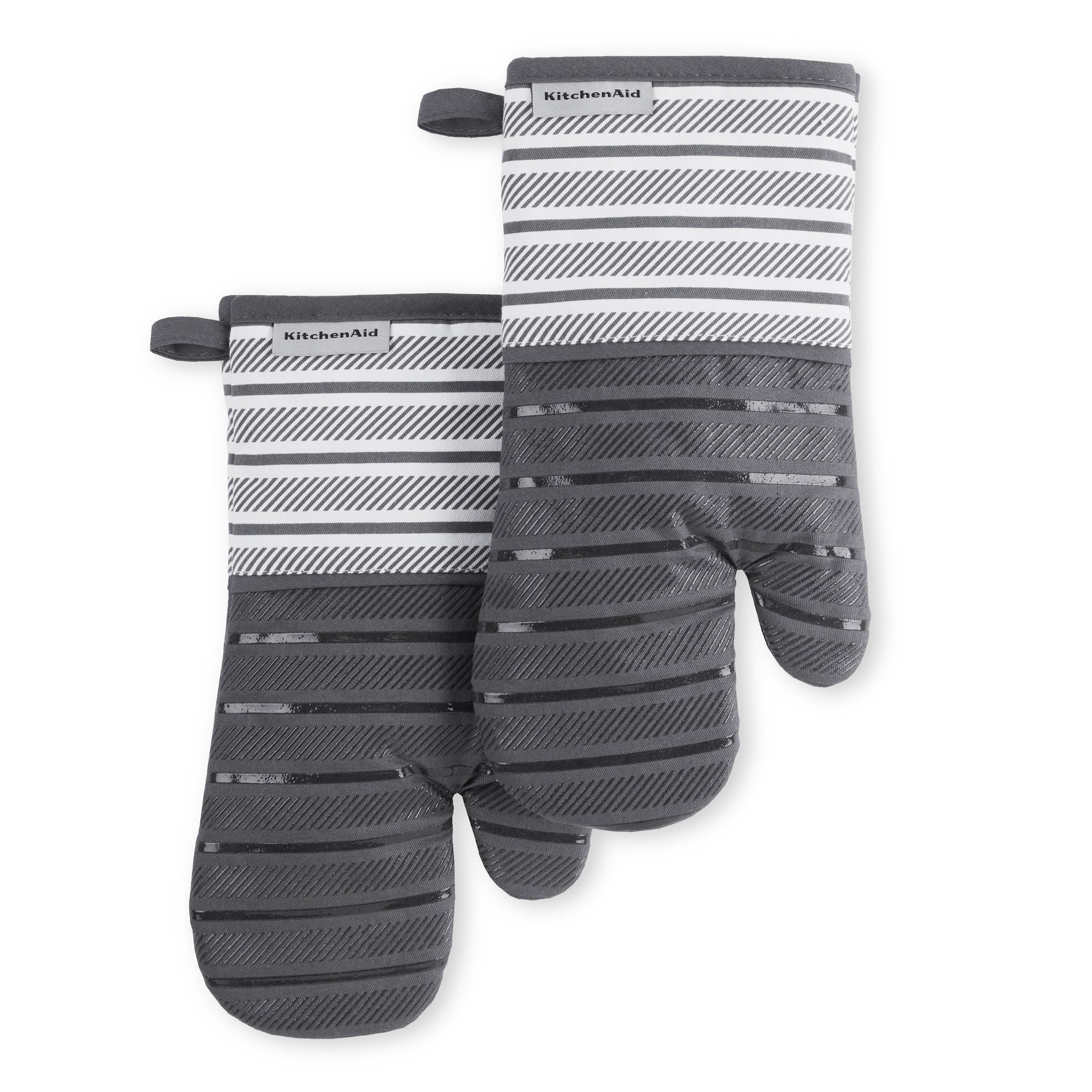KitchenAid Albany Oven Mitt 2-Pack Set, Charcoal Grey