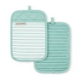 thumbnail image 1 of KitchenAid Albany Pot Holder 2-Pack Set, Aqua Sky, 7"x10", 1 of 5