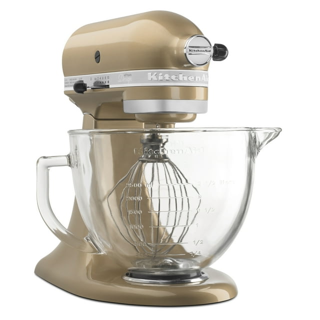 KitchenAid Artisan Design Series 5 Quart Tilt-Head Stand Mixer with Glass Bowl - Champagne - Closeout
