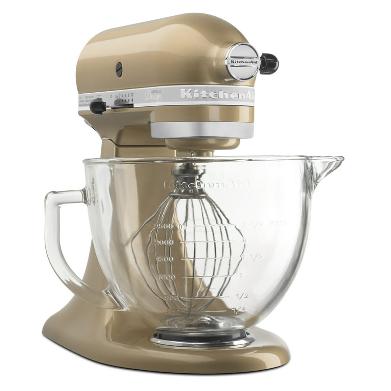 KitchenAid Artisan Design Series 5 Quart Tilt-Head Stand Mixer with Glass  Bowl - Champagne - Closeout 