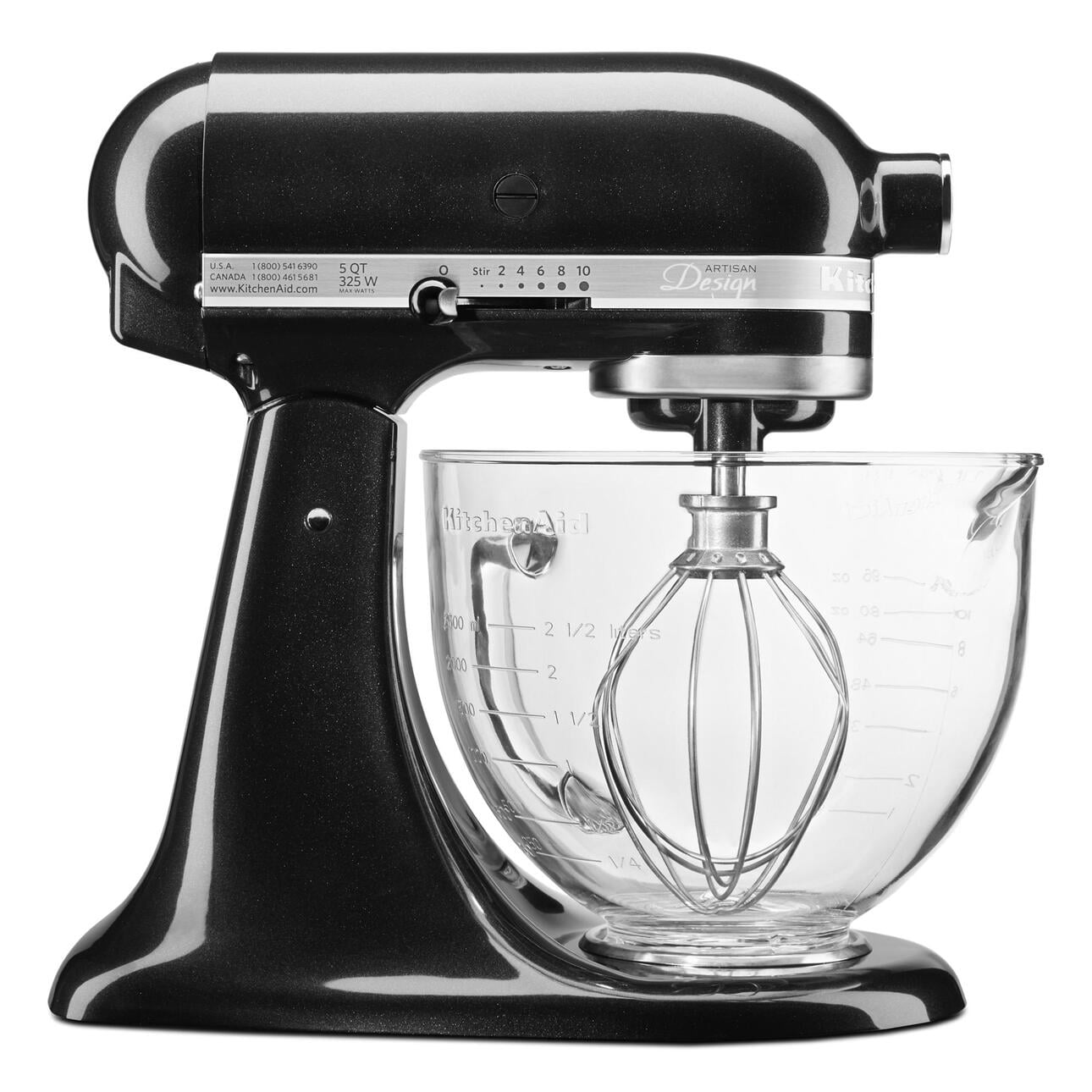 KitchenAid 5-Quart Stand Mixer Glass Bowl Onxy Black 
