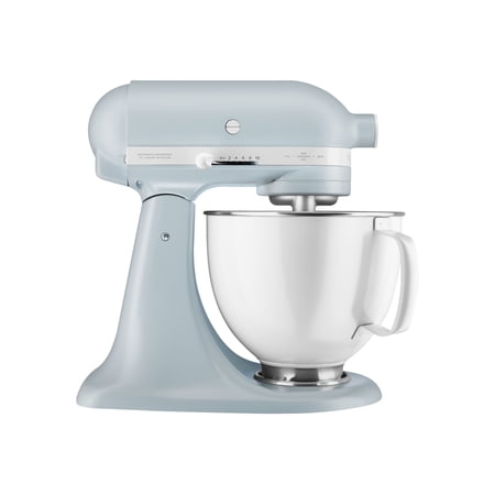 KitchenAid Artisan Refurbished 5 qt Stand Mixer, Misty Blue with Wire Whip, Dough Hook, Flat Beater