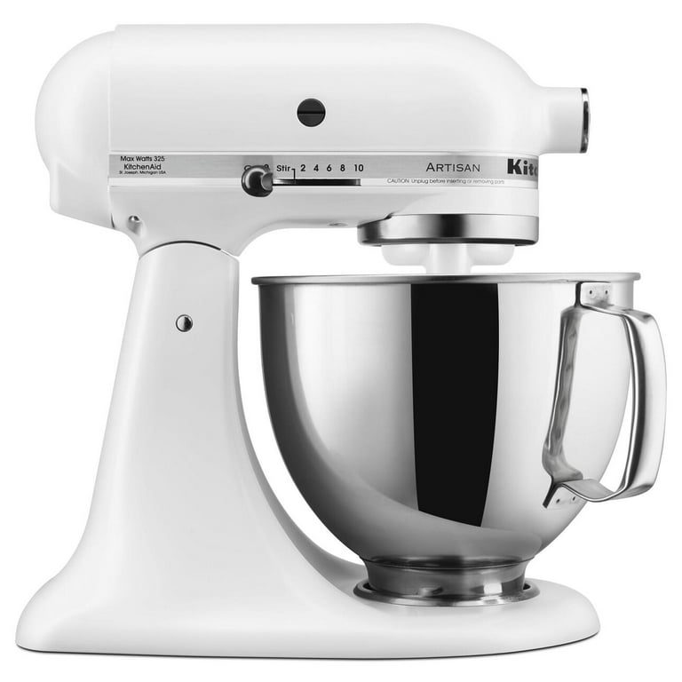KitchenAid Artisan Series 5-Quart Tilt-Head Stand Mixer, Matte White, KSM150PS