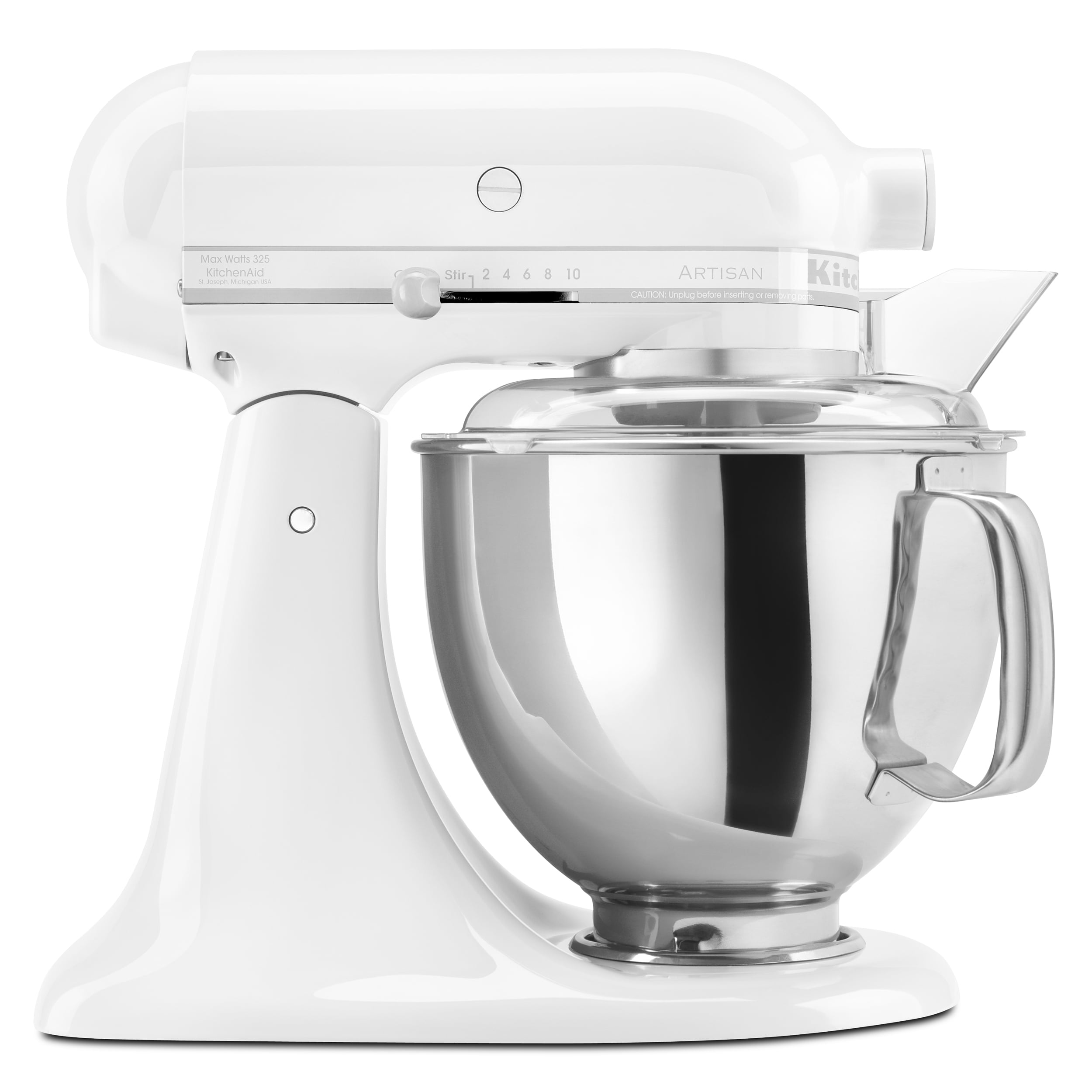 White KitchenAid Classic Tilt-Head Stand Mixer Works Great +Accessories  VG+Shape