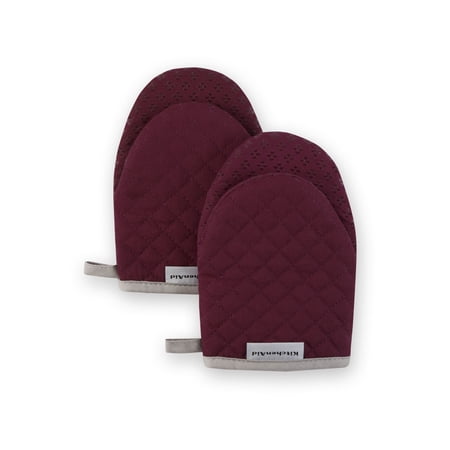 KitchenAid Asteroid Mini Oven Mitt 2-Pack Set, Boysenberry Purple, 5.5"x8"