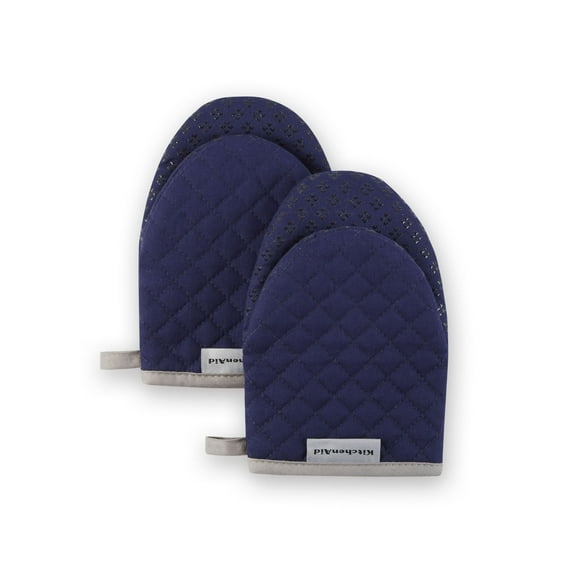 KitchenAid Asteroid Mini Oven Mitt 2-Pack Set, Cobalt Blue, 5.5"x8"