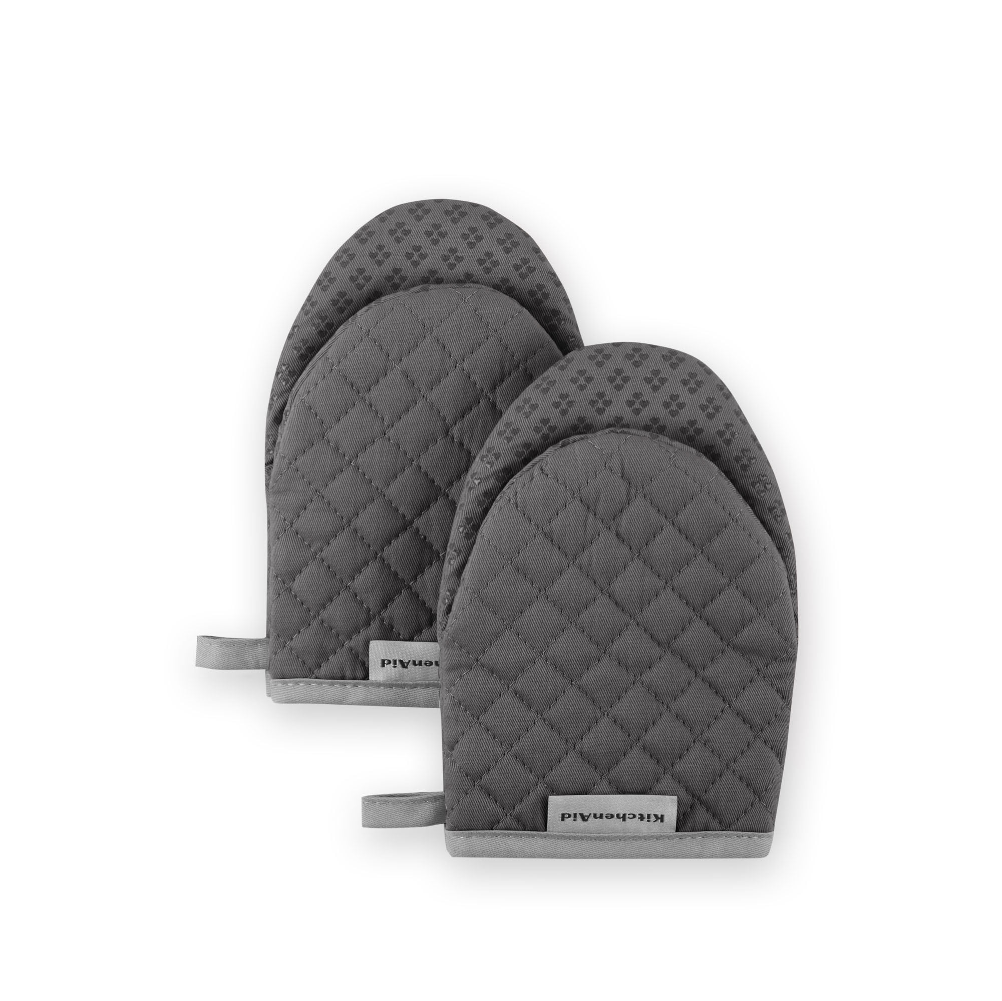 Charcoal Grey Velvet Oven Mitts Set of 2 + Reviews