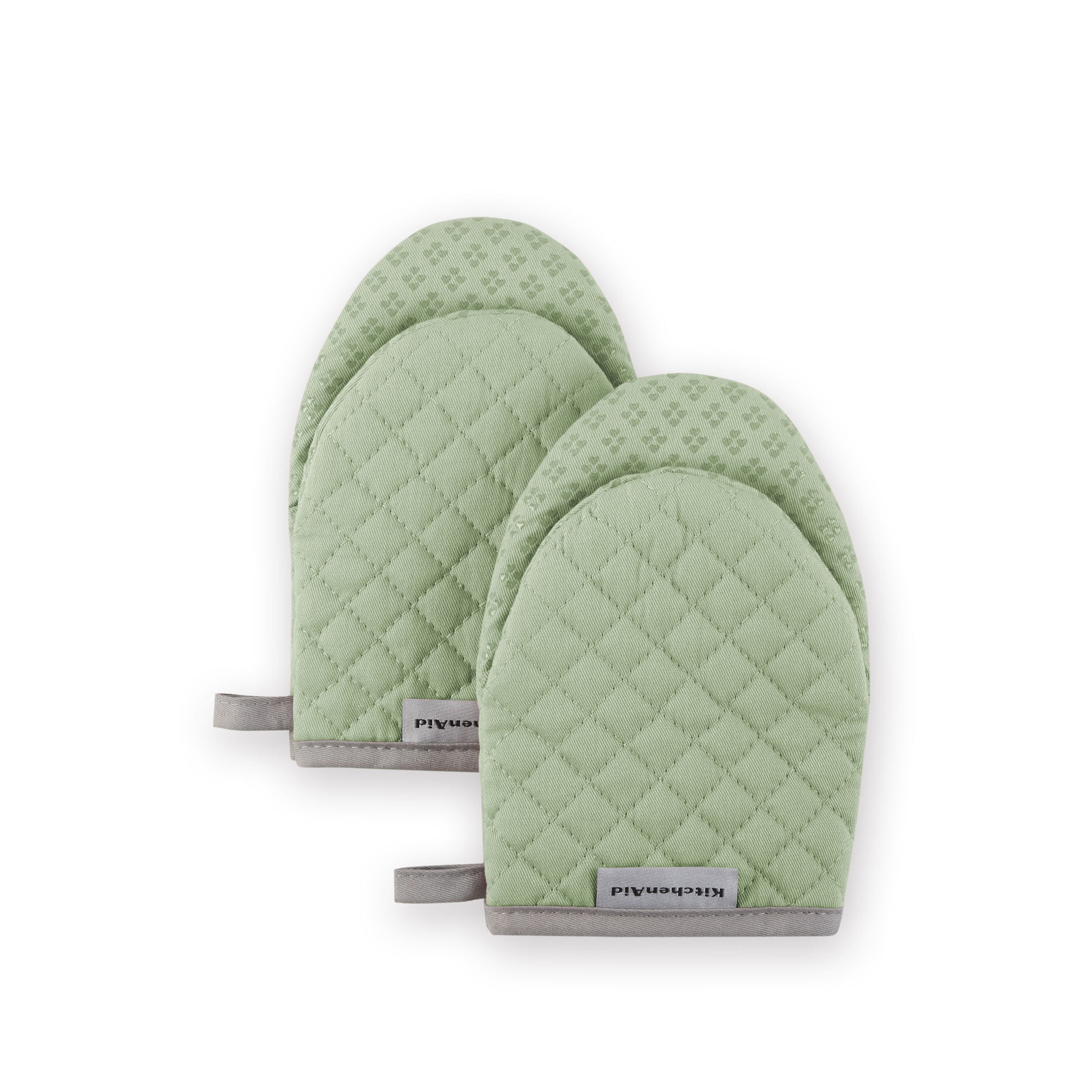 Pistachio Green Silicone Grip Mini Oven Mitt Set, 5.5"x8", 2-Piece