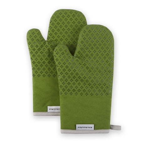 KitchenAid Asteroid Oven Mitt 2-Pack Set, Matcha Green, 7"x12.5"