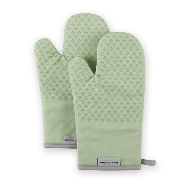 KitchenAid Asteroid Oven Mitt 2-Pack Set, Pistachio, 7"x12.5"
