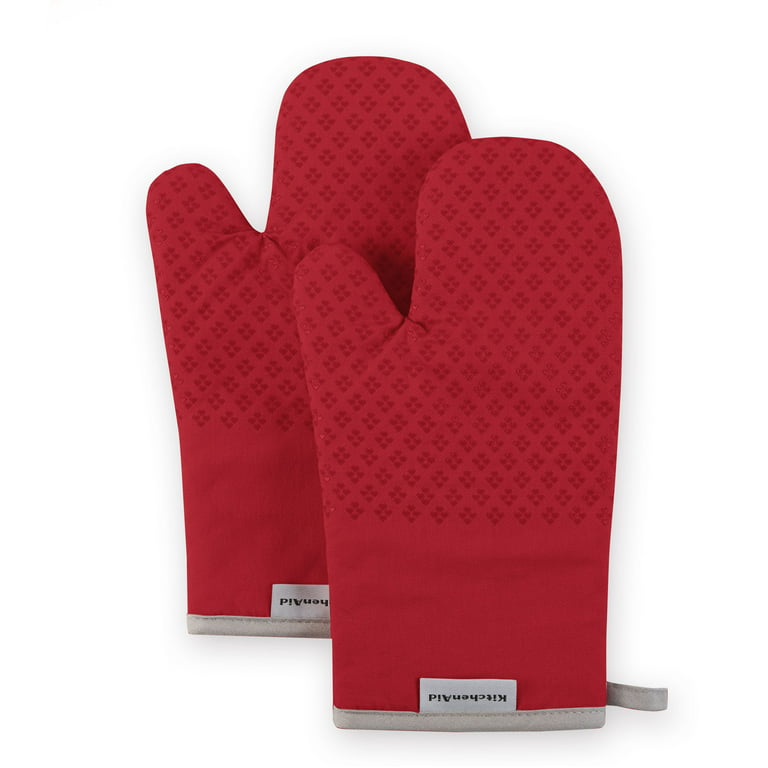 KitchenAid 2 pack Cherry Print Kitchen Towels and Oven Mitts