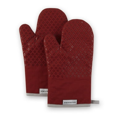 KitchenAid Asteroid Oven Mitt 2-Pack Set, Smoked Paprika Red, 7"x12.5"