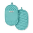 thumbnail image 1 of KitchenAid Asteroid Pot Holder 2-Pack Set, Aqua, 6.5"x10", 1 of 5