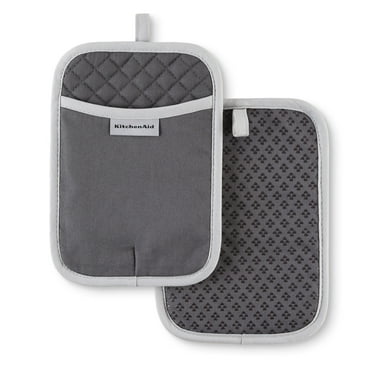 KitchenAid Asteroid Pot Holder 2-Pack Set, Charcoal Grey, 7" x 10"
