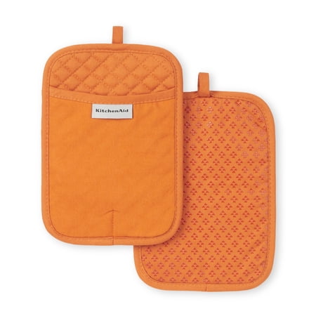 KitchenAid Asteroid Pot Holder 2-Pack Set, Honey, 7"x10"