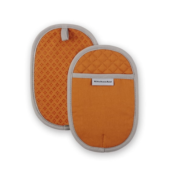 KitchenAid Asteroid Pot Holder 2-Pack Set, Honey Orange, 6.5"x10"