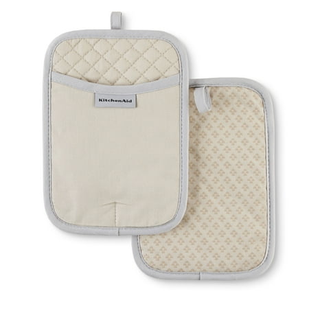 KitchenAid Asteroid Pot Holder 2-Pack Set, Milkshake Tan, 7" x 10"