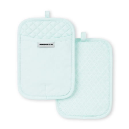 KitchenAid Asteroid Pot Holder 2-Pack Set, Mineral Water, 7"x10"