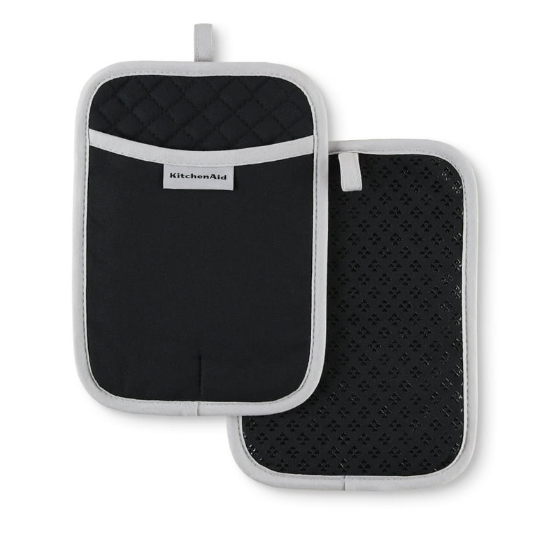 NEW KitchenAid Oven Mitt & (2)Pot Holder With Easy Silicone Grip