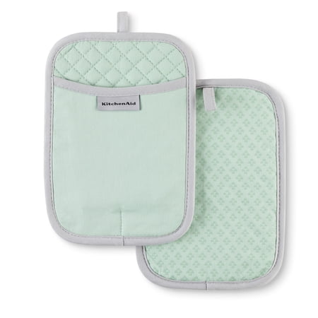 KitchenAid Asteroid Pot Holder 2-Pack Set, Pistachio, 7" x 10"