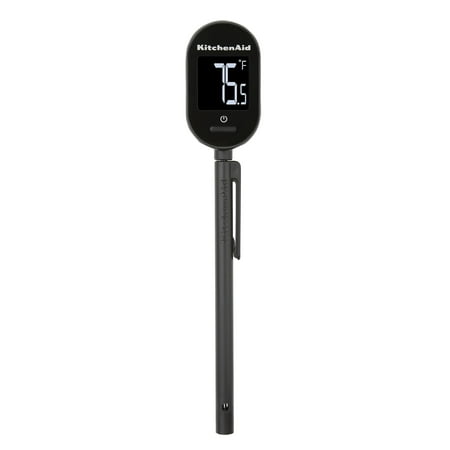 KitchenAid Backlit Instant Read Digital Thermometer, 1 Inch LCD Display, Black
